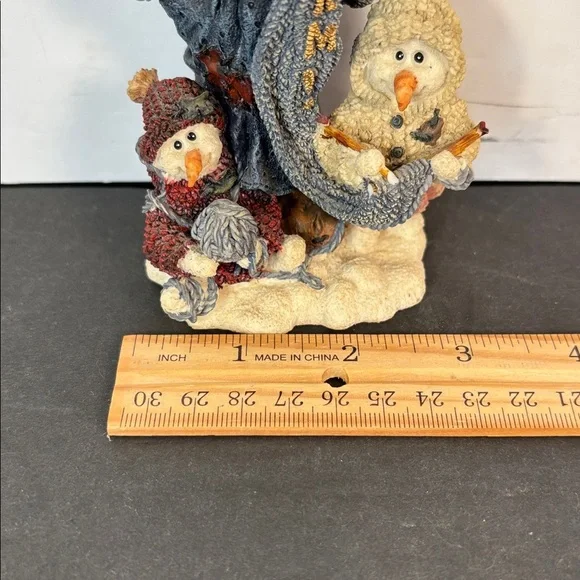 Boyds Folkstone Snowman Family “Be Warm” Figurine Style 2818 (1997) - Picture 8 of 8